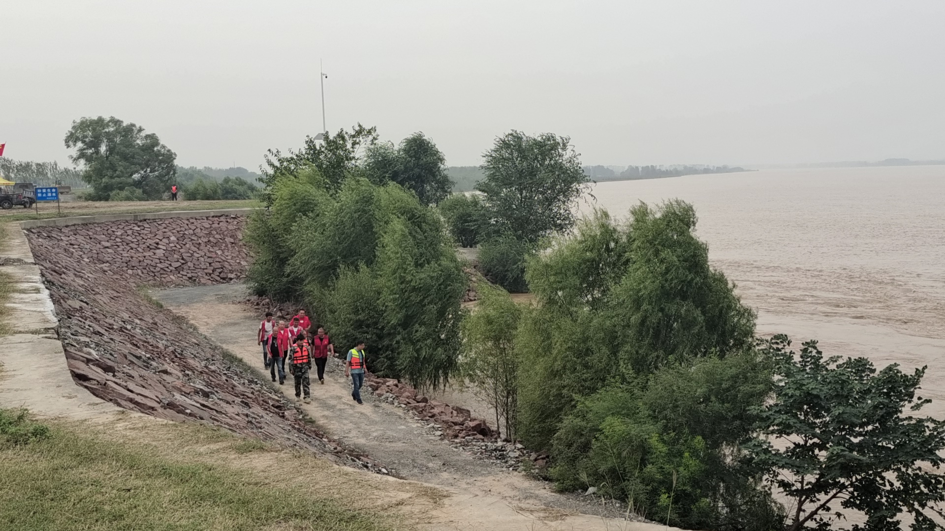 今年黄河1号洪水,2号洪水形成,黄河洪水向下游演进,河南黄河河道长